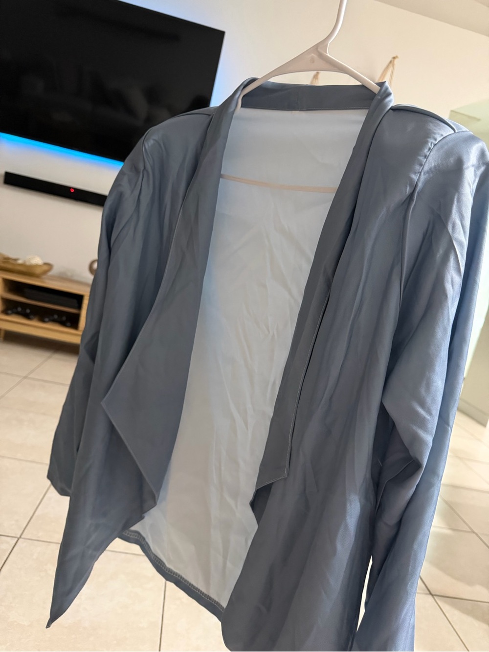 Women's Open Front Lightweight Jacket - Slate Blue